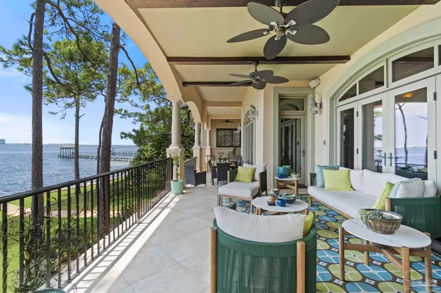 a view of a ocean from a balcony