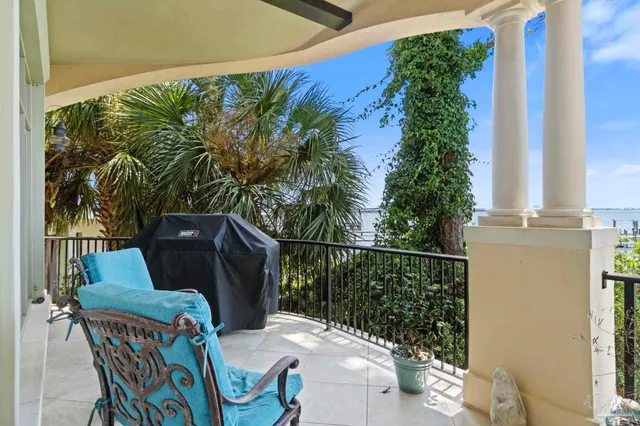 a workspace with furniture and a window