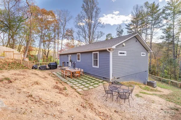 a view of a house with a patio