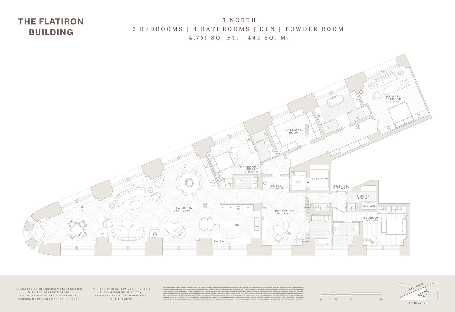 175 5th Avenue, Unit 3NORTH Manhattan, NY 10010 - Photo 2 of 2 a black and white photo of a painting