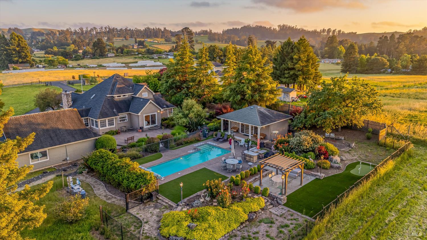 4760 Blank Road Sebastopol, CA 95472 - Photo 42 of 46 an aerial view of residential houses with outdoor space and river