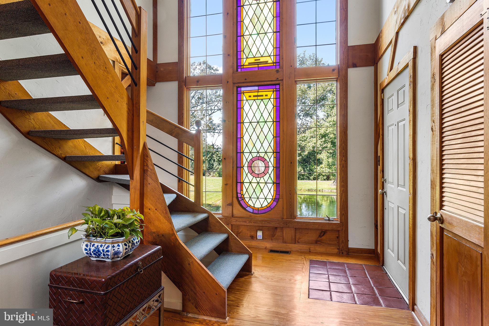 328 Whig Lane Road Pilesgrove, NJ 08098 - Photo 5 of 46 Foyer entry with antique stained-glass window
