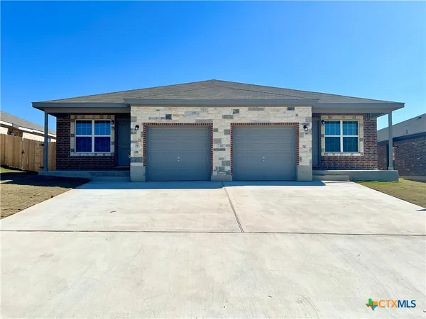 front view of a brick house