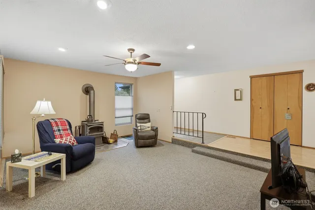 a living room with furniture