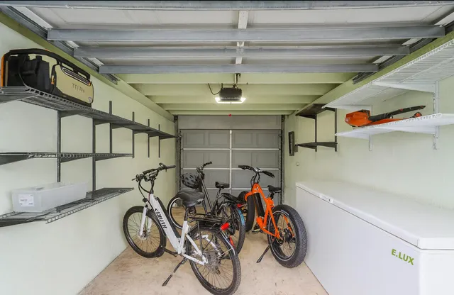 a view of an bike storage