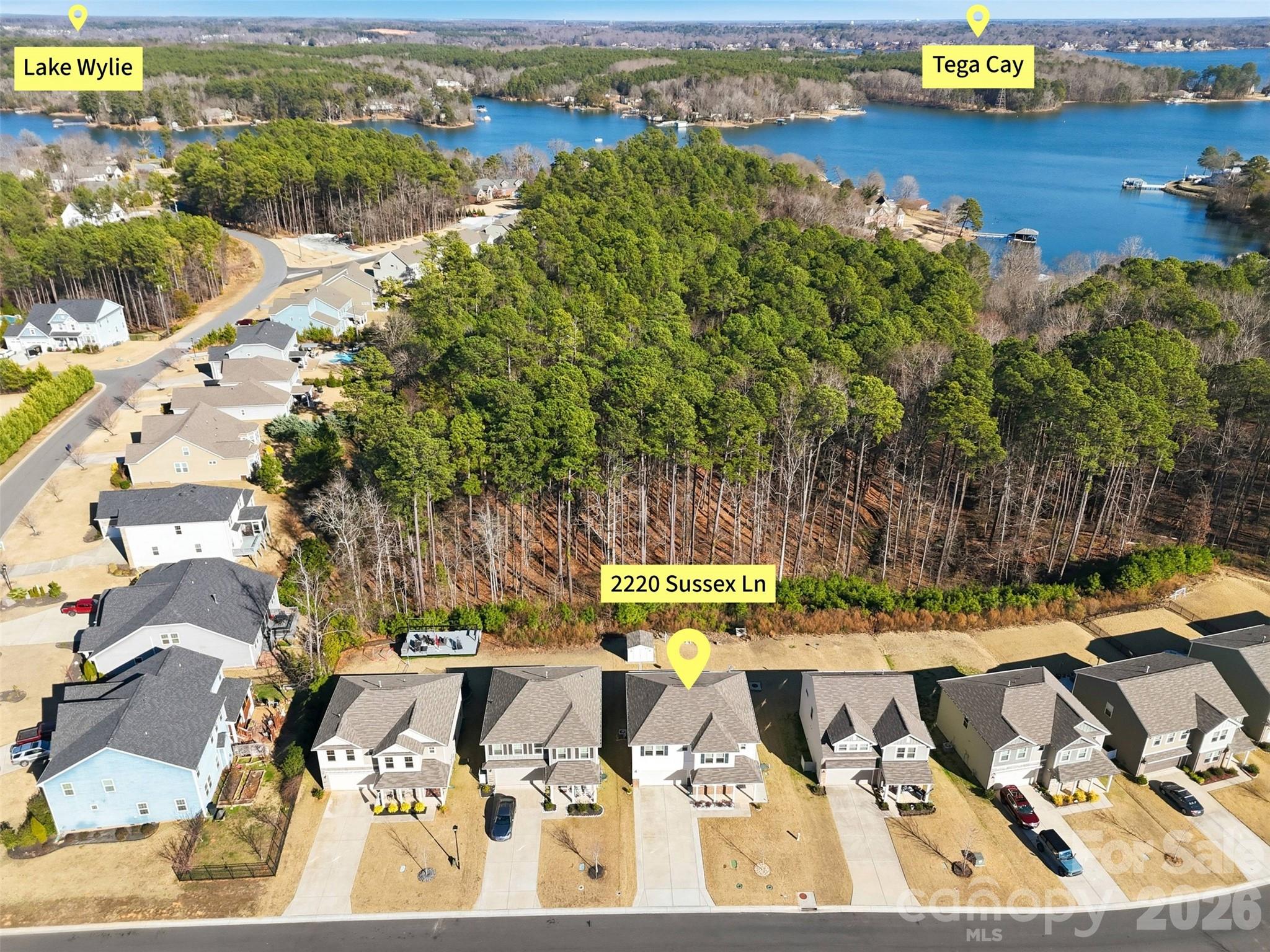 2220 Sussex Road York, SC 29745 - Photo 40 of 42 an aerial view of residential houses with outdoor space and swimming pool