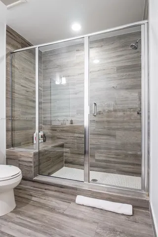 a bathroom with a shower