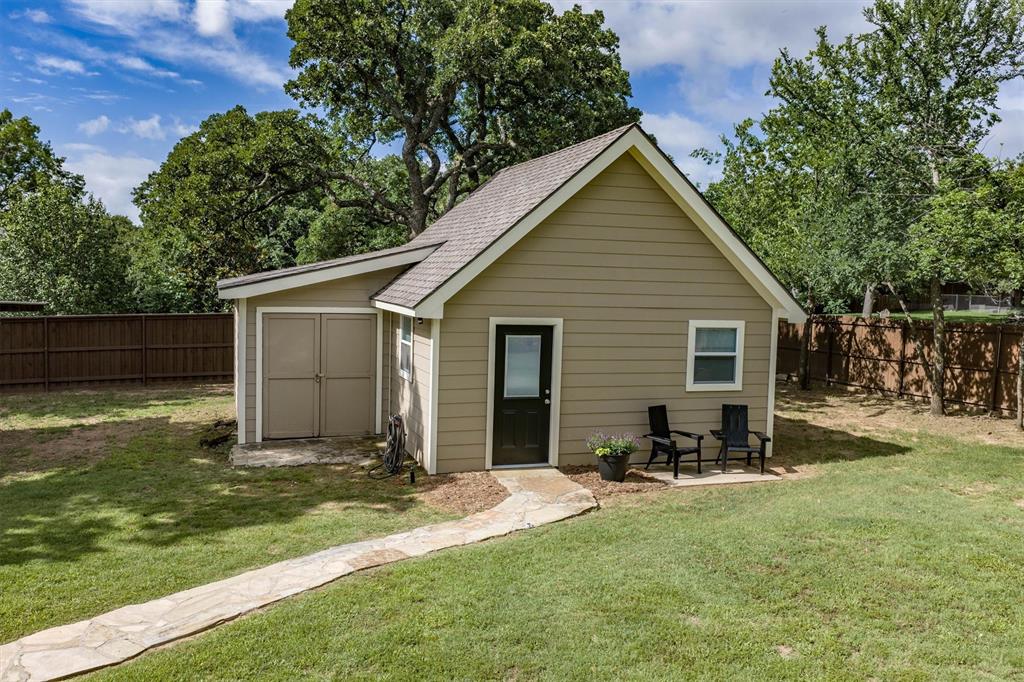 410 Simmons Road Double Oak, TX 75077 - Photo 38 of 40 Detached guest quarters offers flexible options for home office, work out room or a secondary game room.