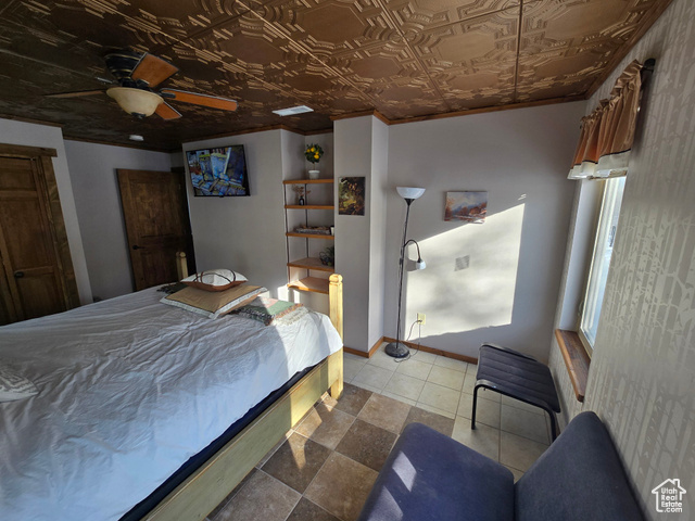 2029 West Tollgate Road Coalville, UT 84017 - Photo 33 of 43 Bedroom with an ornate ceiling and ceiling fan
