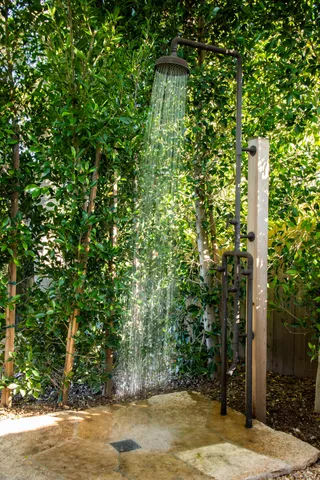 a backyard of a house with lots of green space