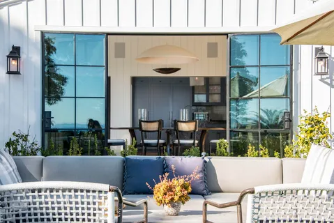 a view of balcony with couch