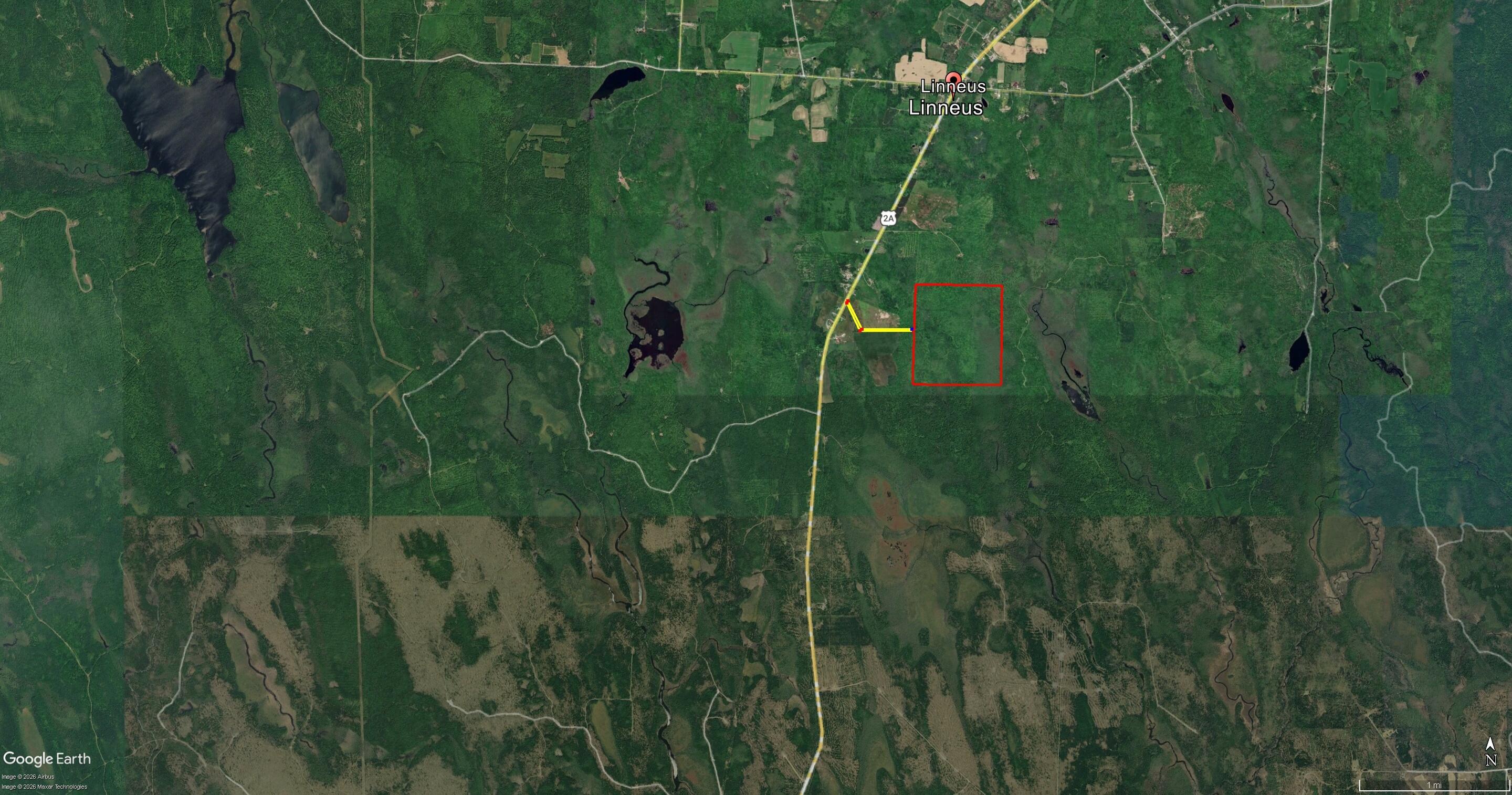 249-acres Bangor Road Linneus, ME 04730 - Photo 2 of 2 Anderson 249 aerial 2