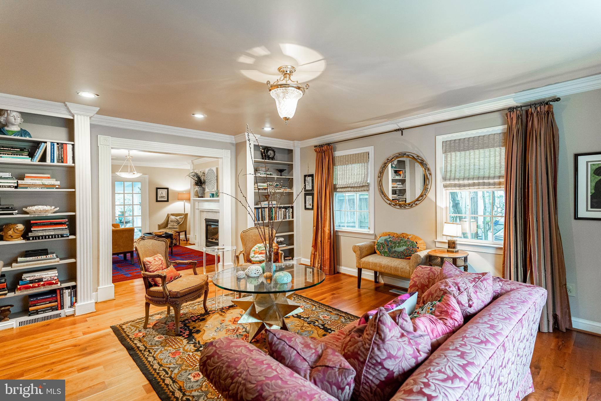 8009 Custer Road Bethesda, MD 20814 - Photo 5 of 24 DenFormal Living Room w/ Custom Built-ins