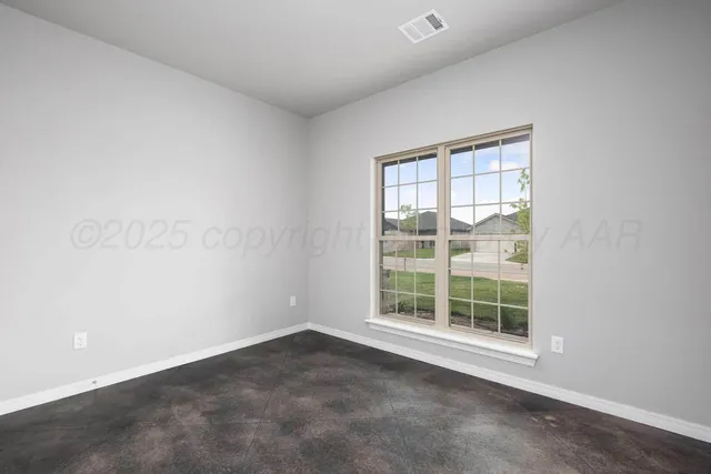 an empty room with a window