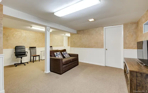 a living room with furniture and a couch