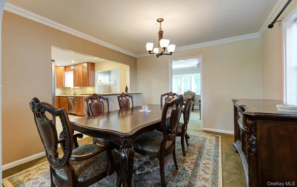 a view of a dining room and livingroom view