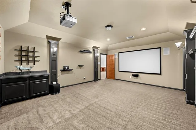 a view of a projector room with windows