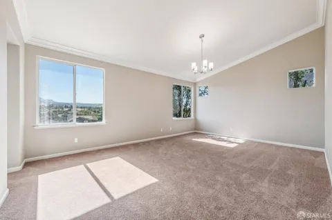 front view of a house with a patio