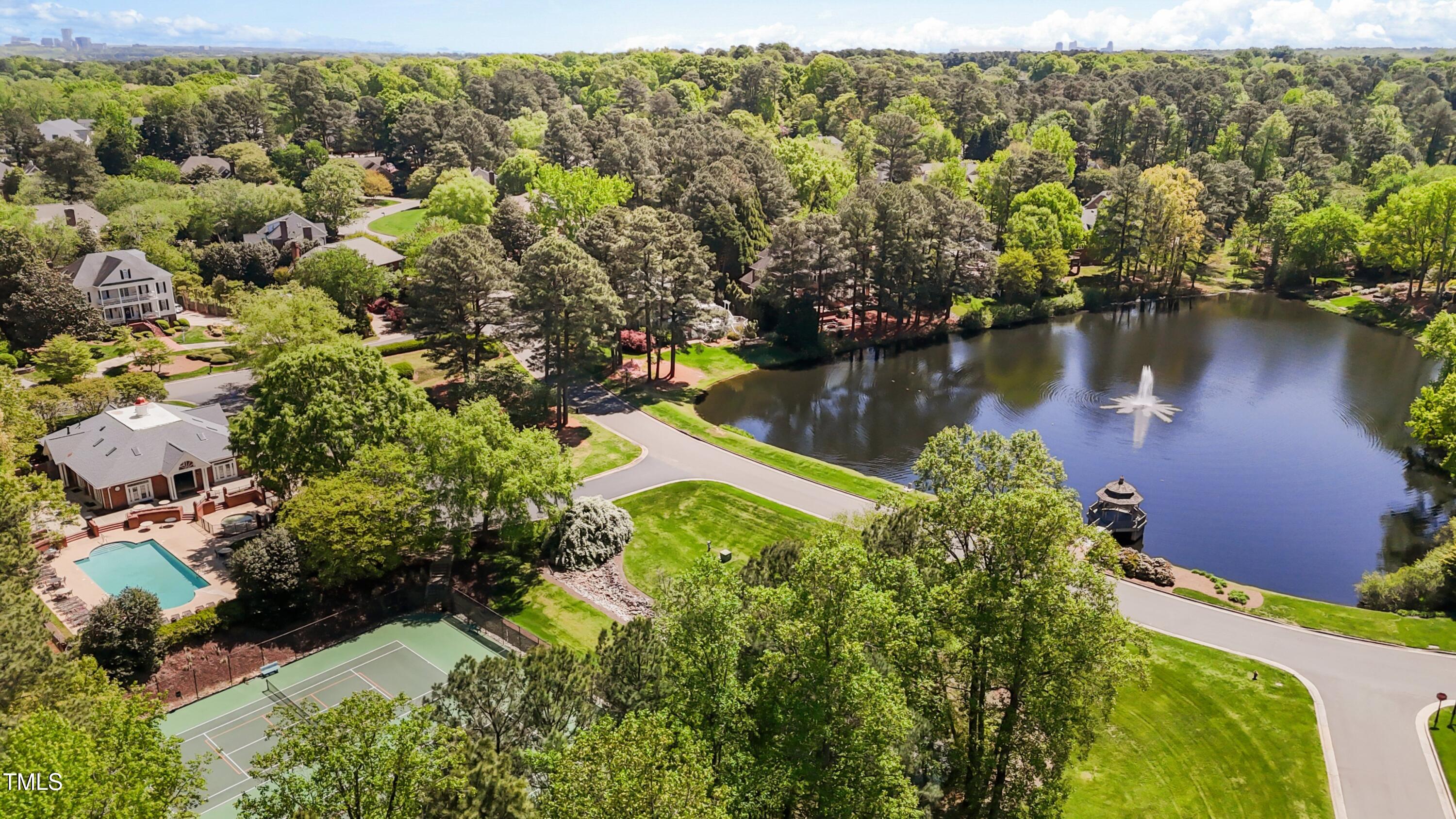 4101 John S Raboteau Wynd Raleigh, NC 27612 - Photo 55 of 65 Aerial13_ClubhouseWithPond
