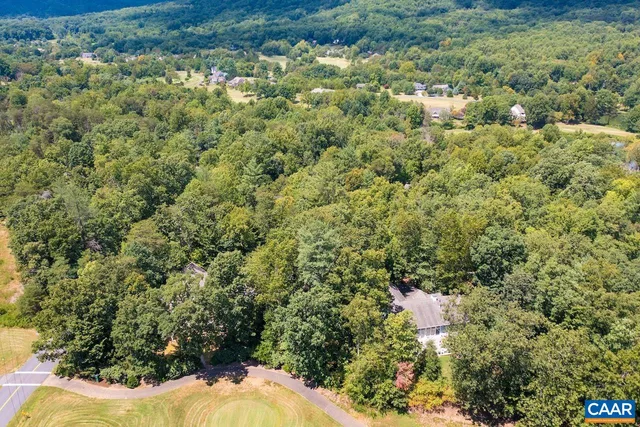 a view of a forest with a houses
