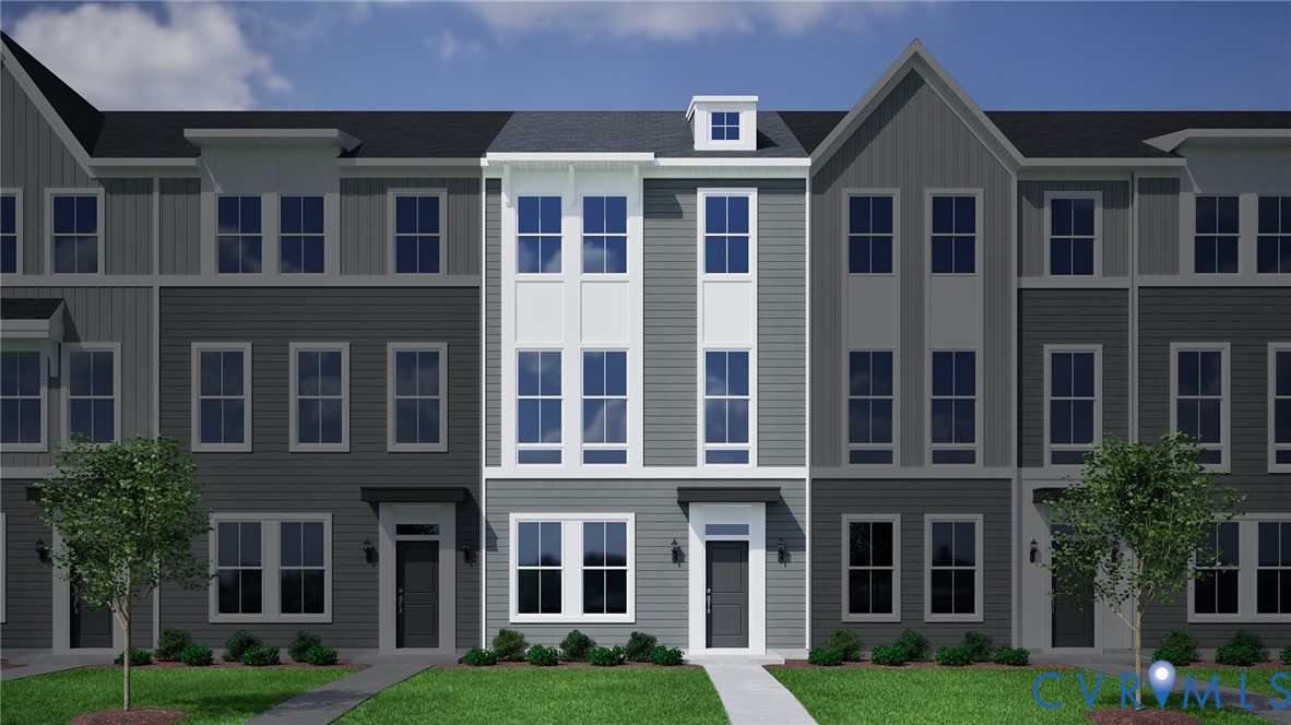 front view of a brick building