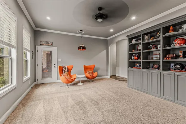 a view of a room with furniture