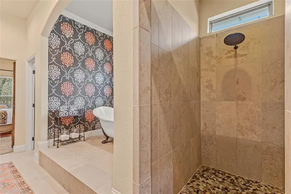 a bathroom with a shower