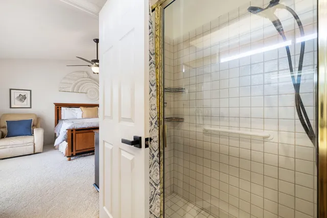 a bathroom with a shower