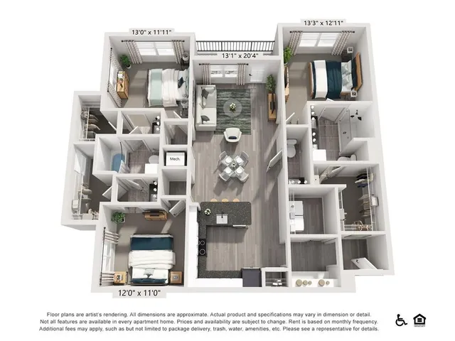 $2,340 | 3890 Floyd Road Southwest, Unit B2, Austell, GA 30106