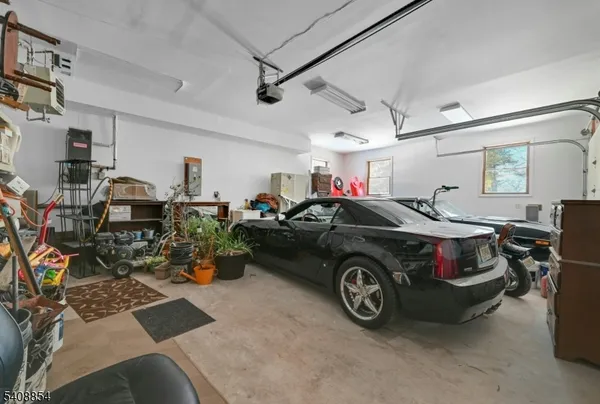 a car is parked in a garage