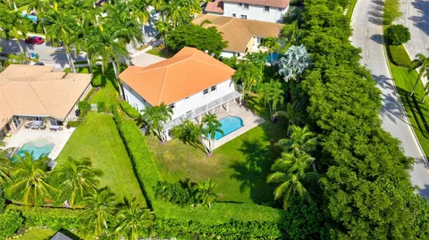 an aerial view of a residential houses