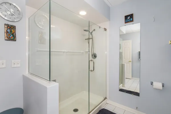 a bathroom with a shower