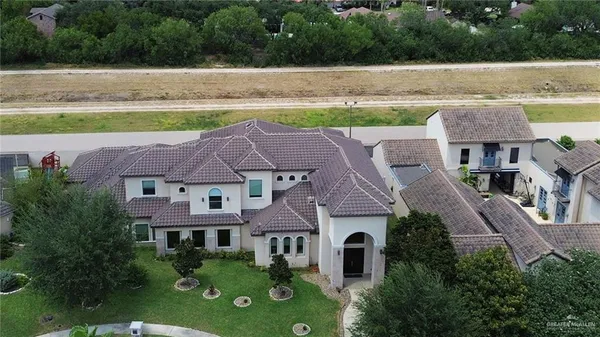 an aerial view of a house