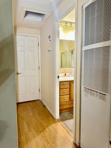 a view of walk in closet with window