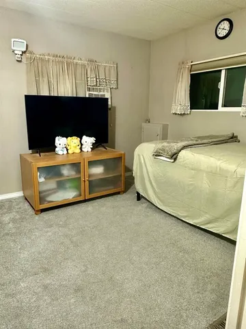 a bedroom with bed and a couch