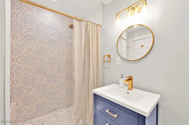 a bathroom with a shower