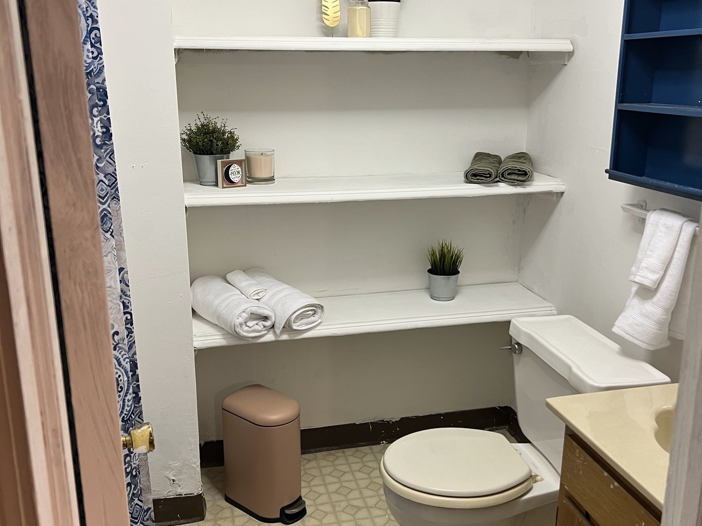 203 South Cottage Avenue Normal, IL 61761 - Photo 21 of 25 a bathroom with a toilet a sink and wooden floor
