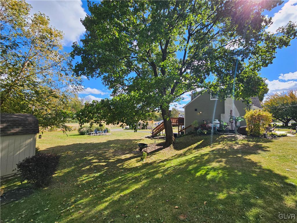 210 Easton Road Riegelsville, PA 18077 - Photo 25 of 39 a view of a patio with table and chairs and a large tree
