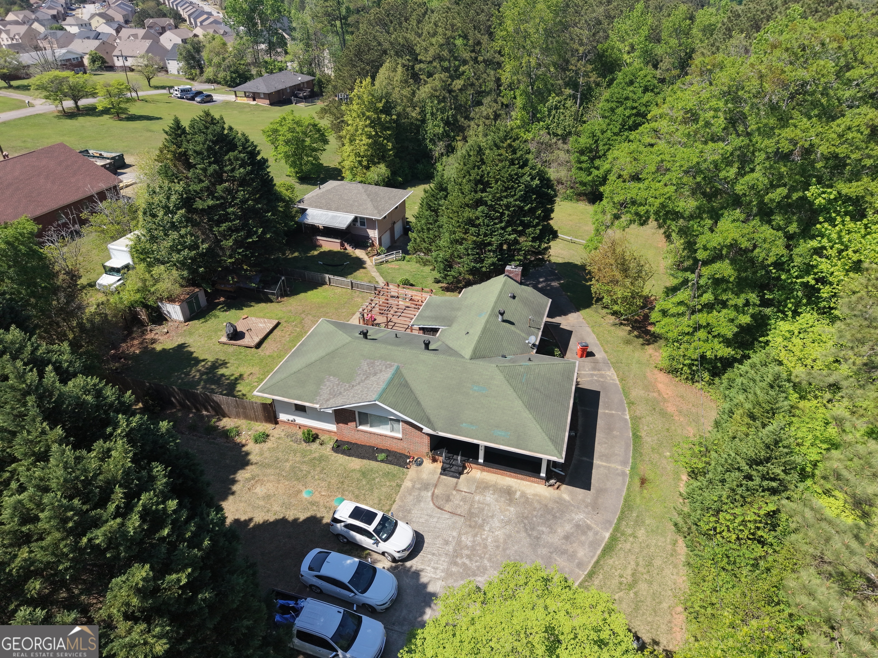 3270 Rex Road Rex, GA 30273 - Photo 35 of 35 an aerial view of a house with yard swimming pool and outdoor seating