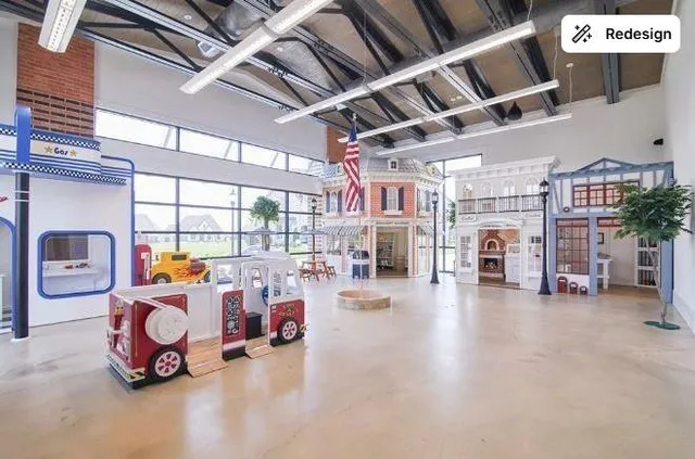 a view of a gym with natural light