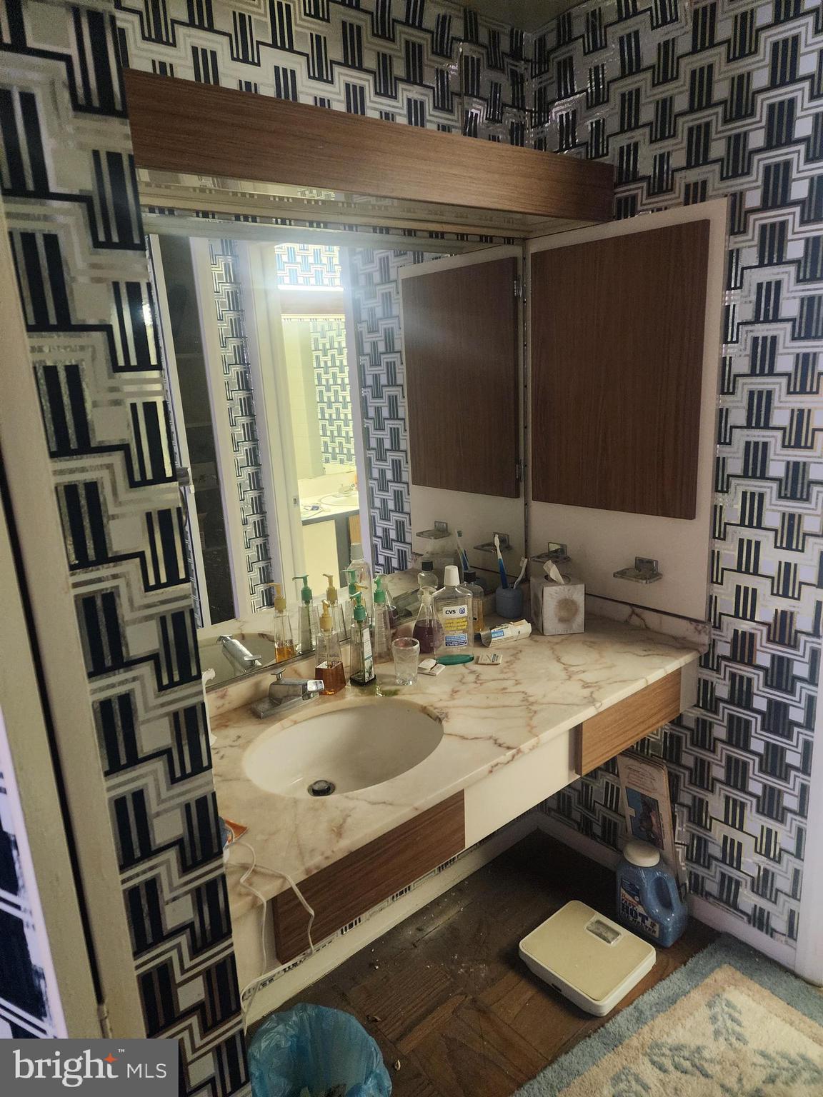 3601 Clarks Lane, Unit 416 Baltimore, MD 21215 - Photo 44 of 68 a bathroom with a sink and a mirror