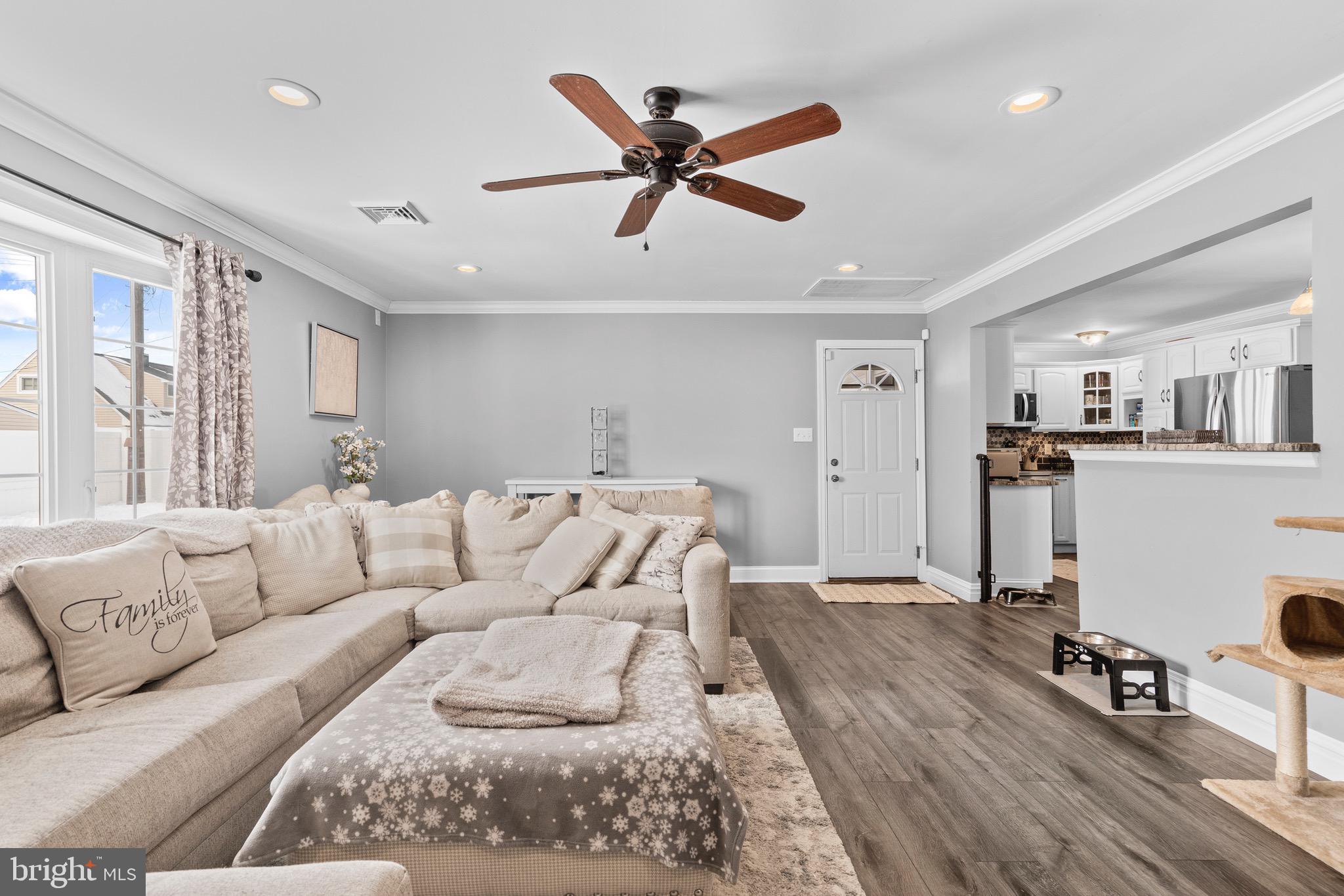 9 Honey Locust Road Levittown, PA 19056 - Photo 2 of 34 a living room with furniture and view of kitchen
