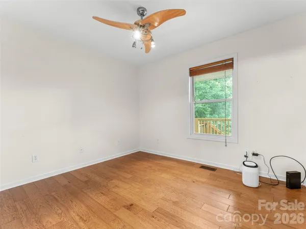 a view of a room with a window