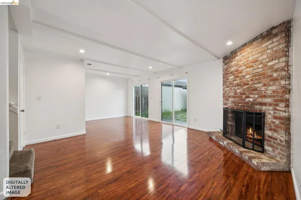 a view of livingroom with furniture and fireplace