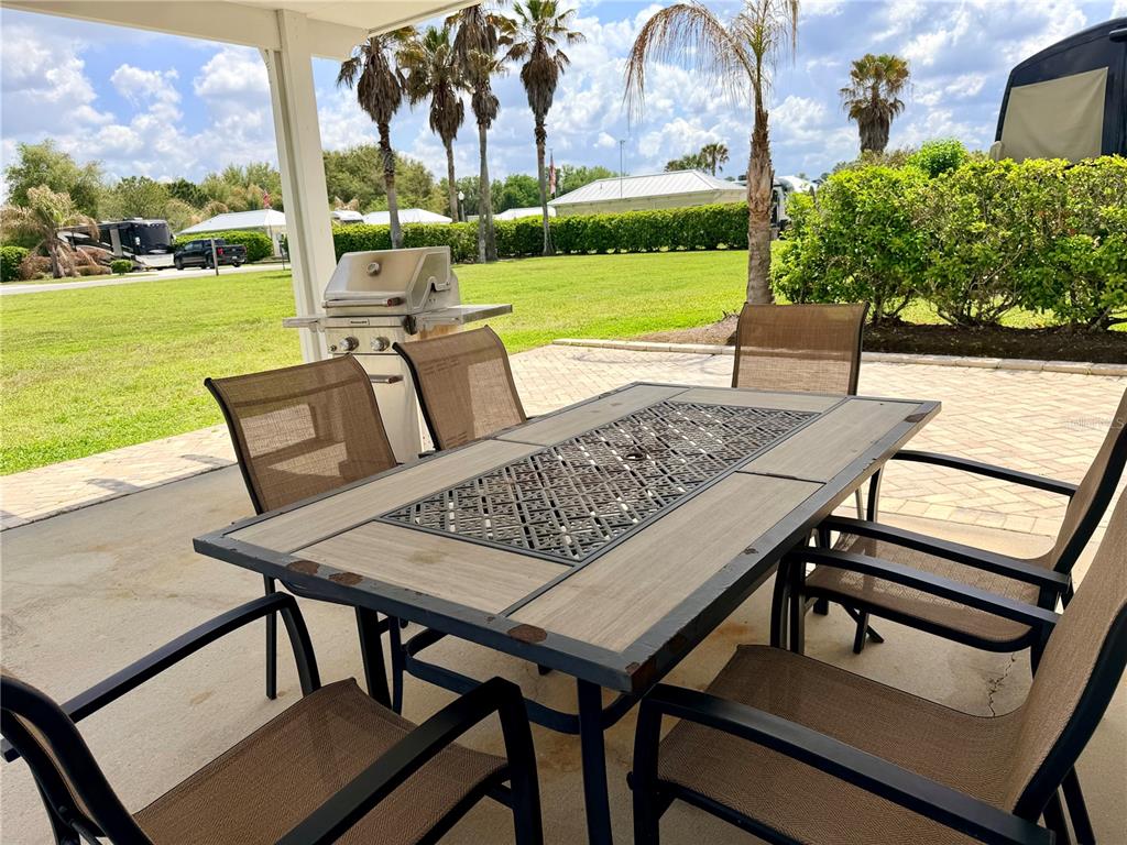 9501 Southeast 47th Way Webster, FL 33597 - Photo 10 of 35 a view of a patio with lawn chairs next to a yard