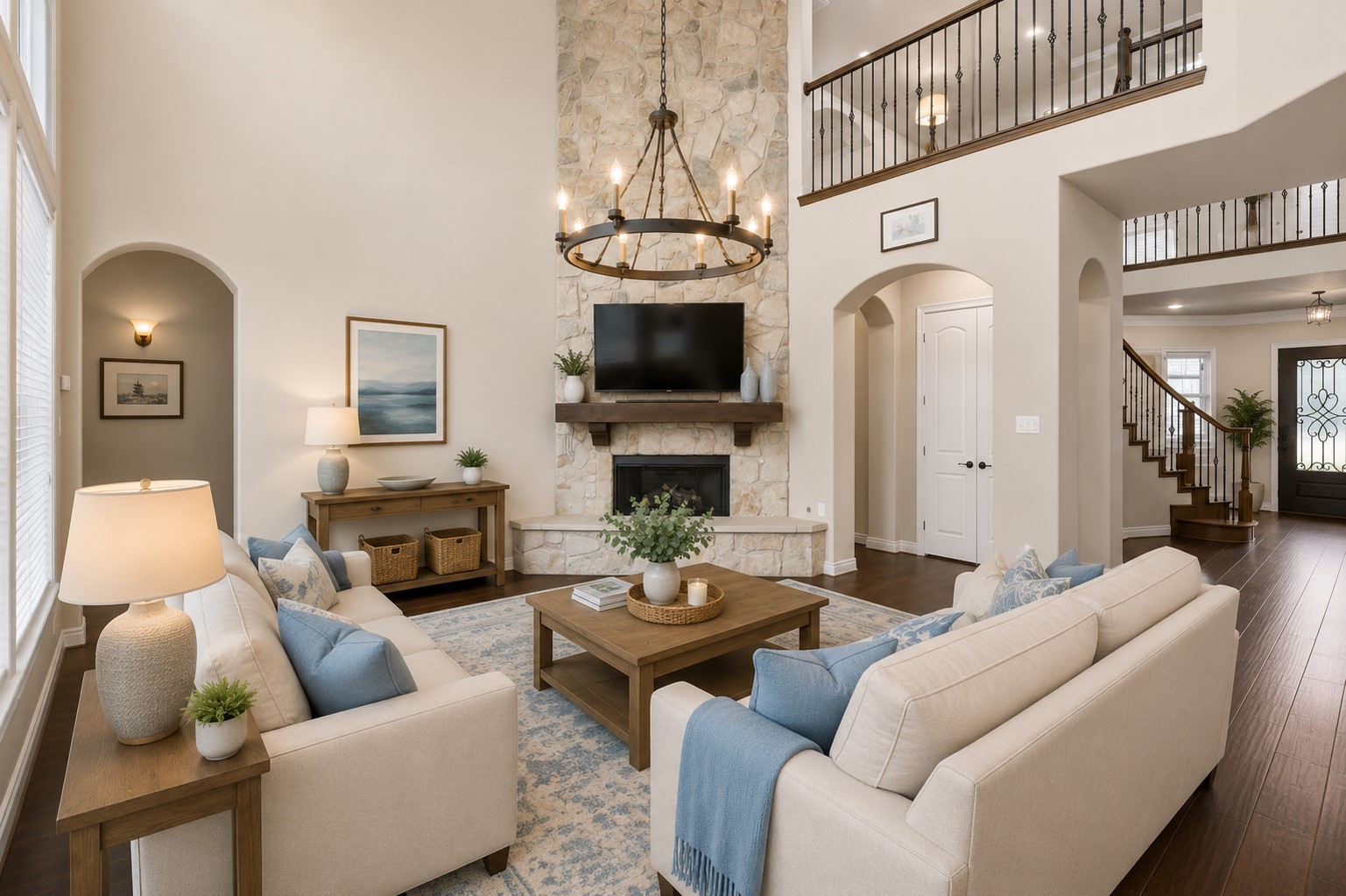 4315 Sanctuary Halls Spring, TX 77388 - Photo 12 of 50 a living room with furniture a fireplace and a flat screen tv