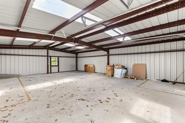 a view of a garage