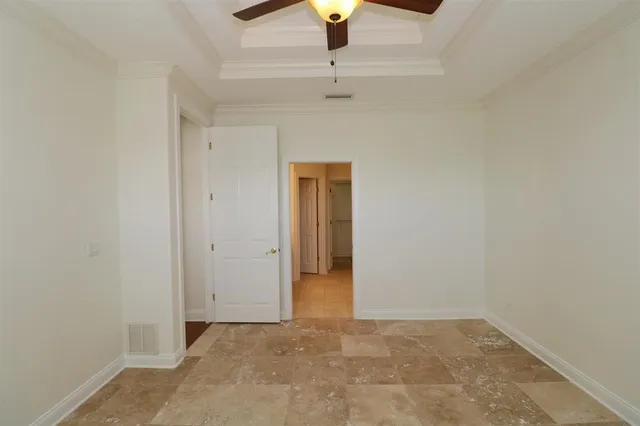 an empty room with sliding door