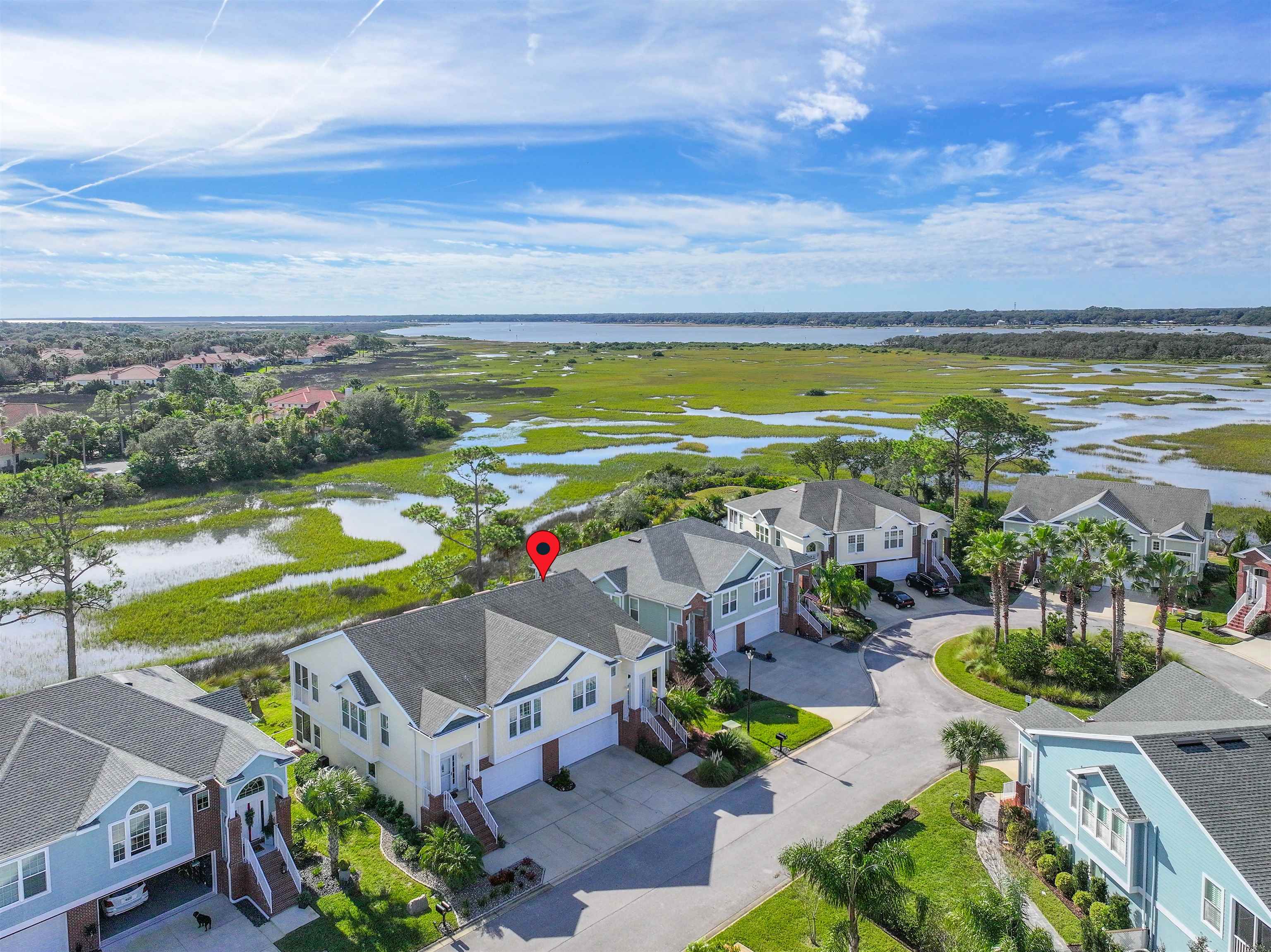 207 Sunset Point St. Augustine, FL 32080 - Photo 8 of 59 an aerial view of a house with a swimming pool outdoor seating and yard