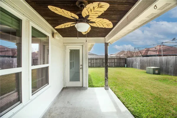 a view of a backyard with door